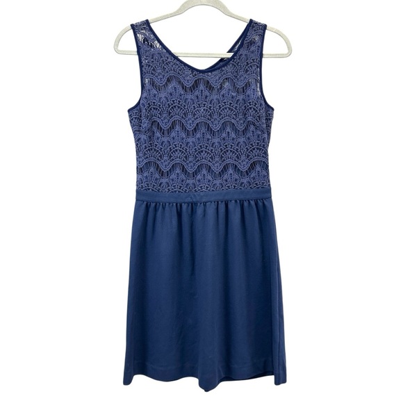 Lilly Pulitzer Rhea Navy Crochet Fit and Flare Sleeveless Dress Size M - Picture 2 of 7